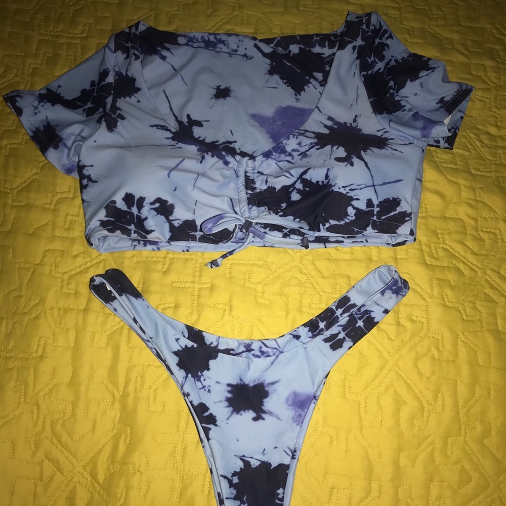 Blue Tye Dye Bikini Set